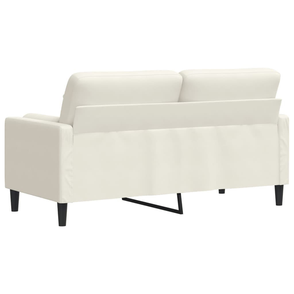 2-Sitzer-Sofa mit Zierkissen Creme 140 cm Samt