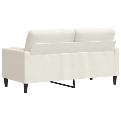 2-Sitzer-Sofa mit Zierkissen Creme 140 cm Samt
