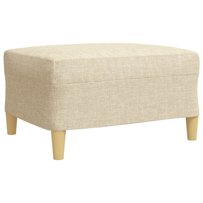 4-tlg. Sofagarnitur mit Fußhocker Creme Stoff