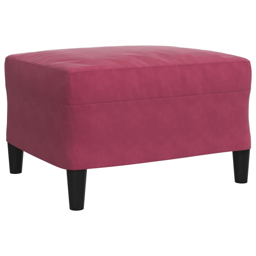 4-tlg. Sofagarnitur mit Kissen Weinrot Samt