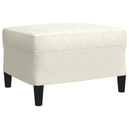 3-tlg. Sofagarnitur mit Kissen Creme Samt