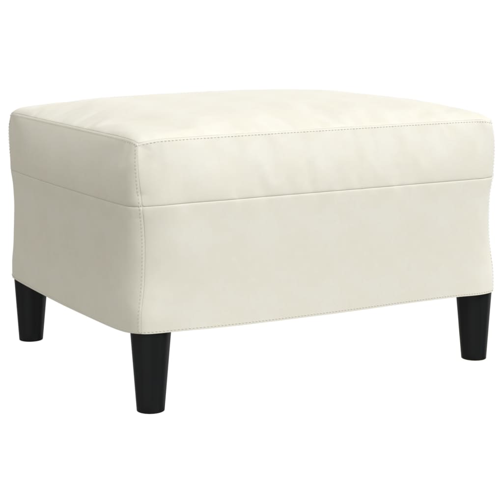 3-tlg. Sofagarnitur mit Kissen und Nackenrollen Creme Samt