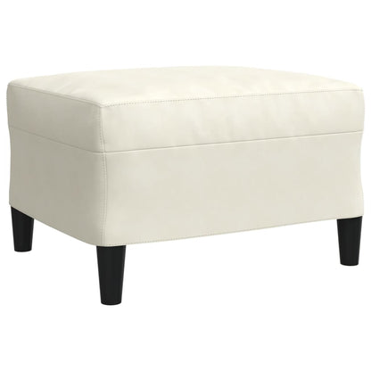 3-tlg. Sofagarnitur mit Kissen und Nackenrollen Creme Samt