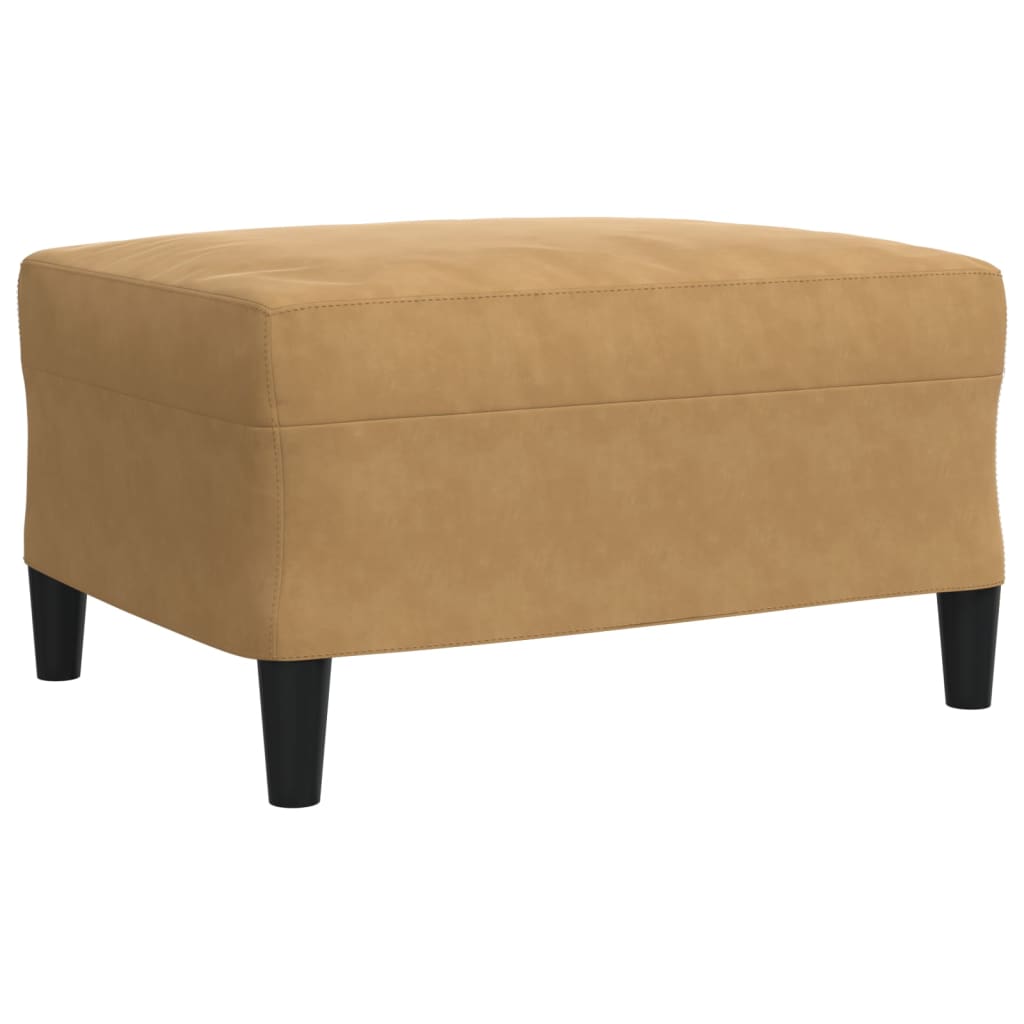 4-tlg. Sofagarnitur mit Kissen Braun Samt