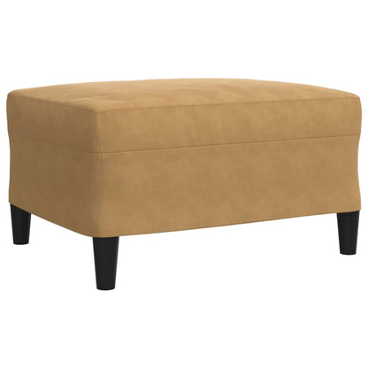 4-tlg. Sofagarnitur mit Kissen und Nackenrollen Braun Samt