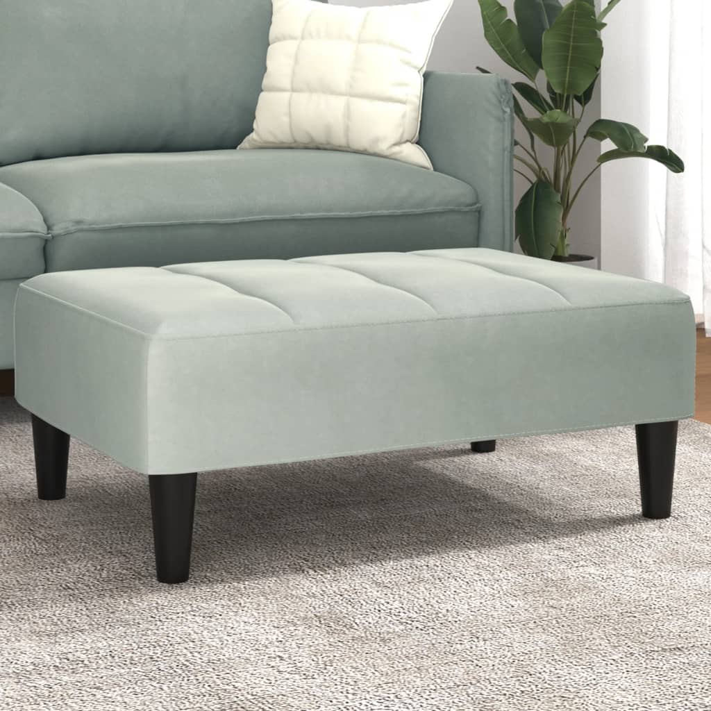 Fußhocker Hellgrau 77x55x31 cm Samt