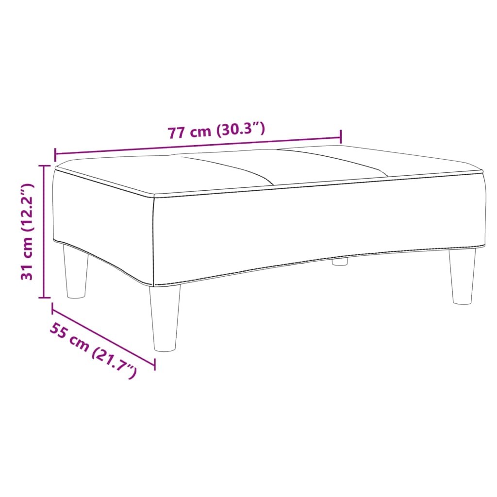 Fußhocker Gelb 77x55x31 cm Samt