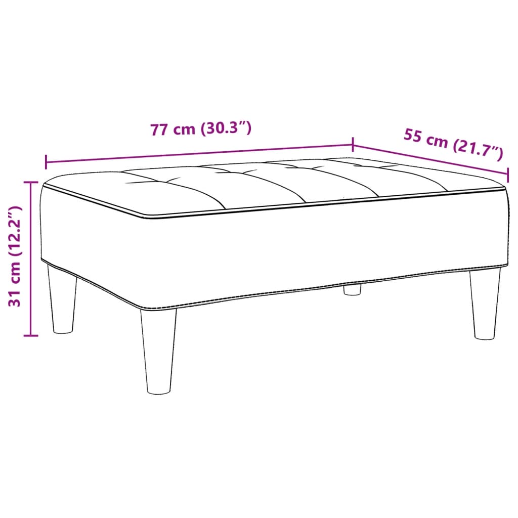Fußhocker Hellgrau 77x55x31 cm Samt
