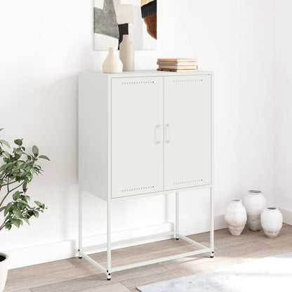 Highboard Weiß 68,5x38,5x107 cm Stahl
