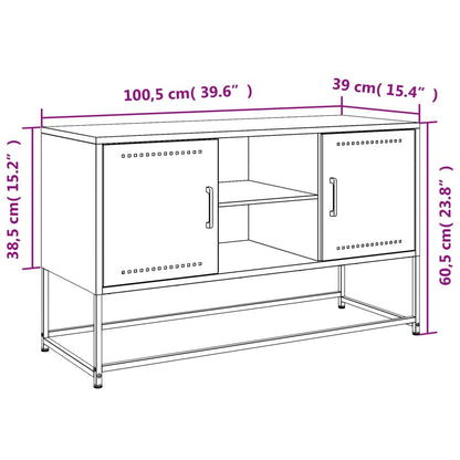 Highboard Weiß 36x39x107 cm Stahl