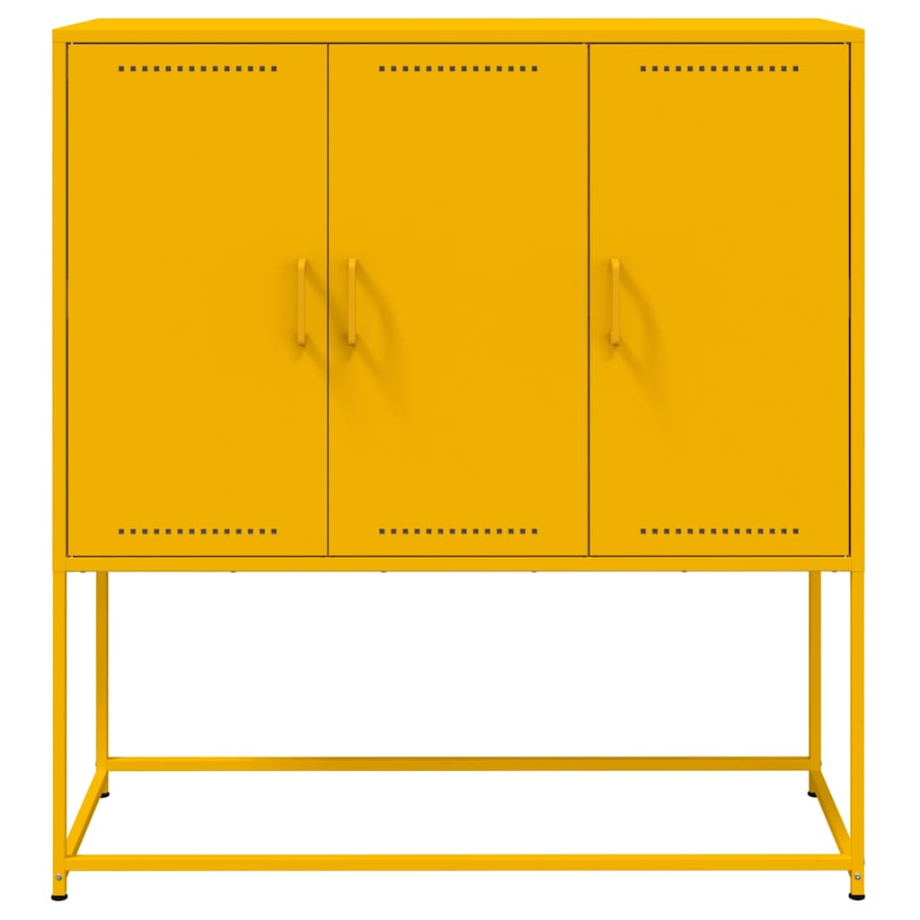 Highboard Senfgelb 100,5x39x107 cm Stahl