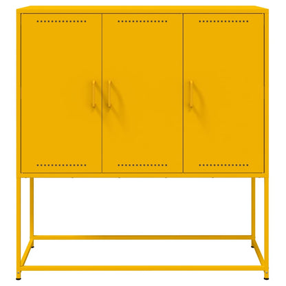 Highboard Senfgelb 100,5x39x107 cm Stahl