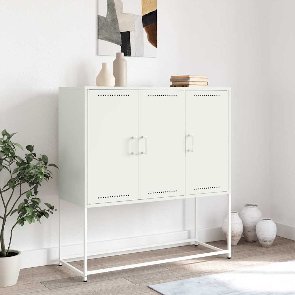 Highboard Weiß 100,5x39x107 cm Stahl