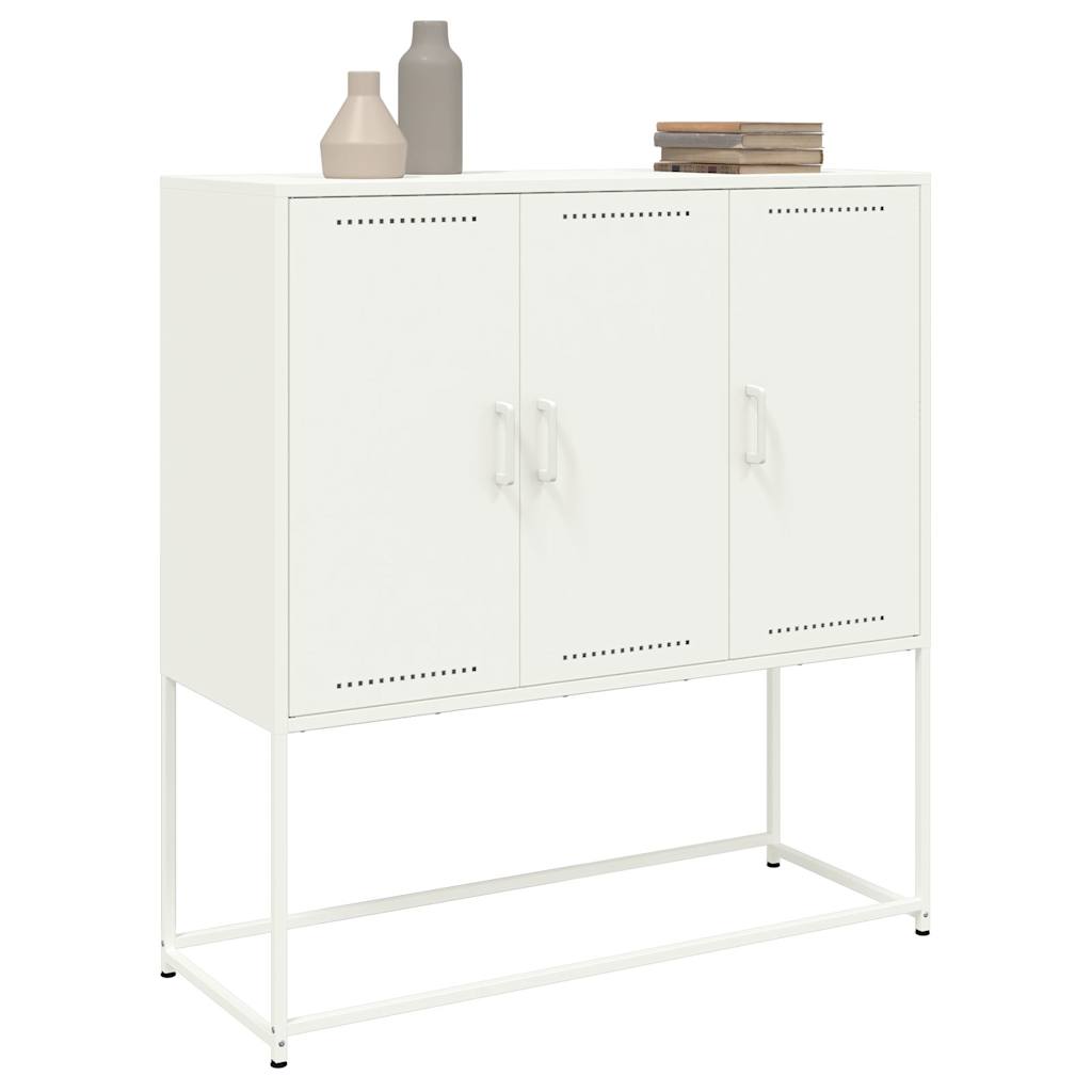 Highboard Weiß 100,5x39x107 cm Stahl