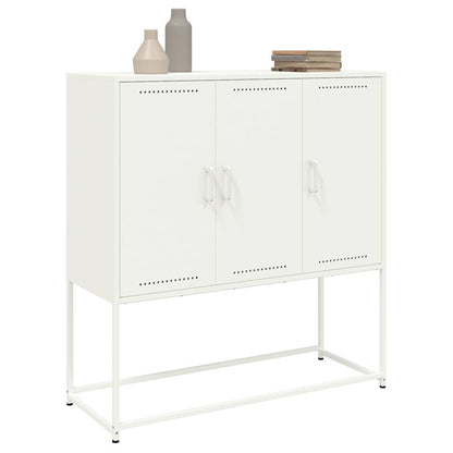 Highboard Weiß 100,5x39x107 cm Stahl