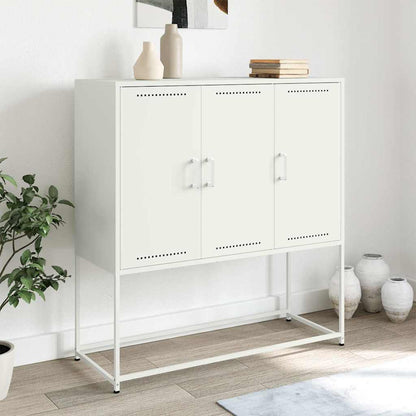 Highboard Weiß 100,5x39x107 cm Stahl