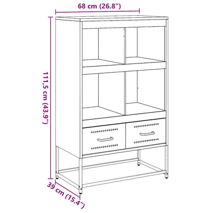 Highboard Anthrazit 68x39x111,5 cm Stahl