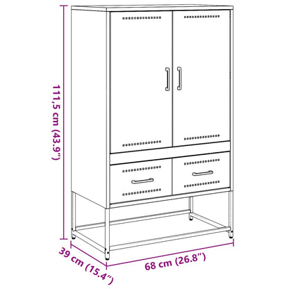 Highboard Rosa 68x39x111,5 cm Kaltgewalzter Stahl
