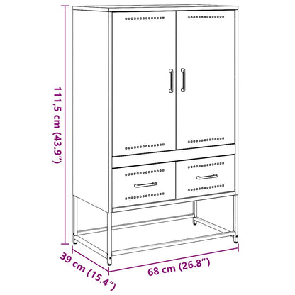 Highboard Senfgelb 68x39x111,5 cm Stahl