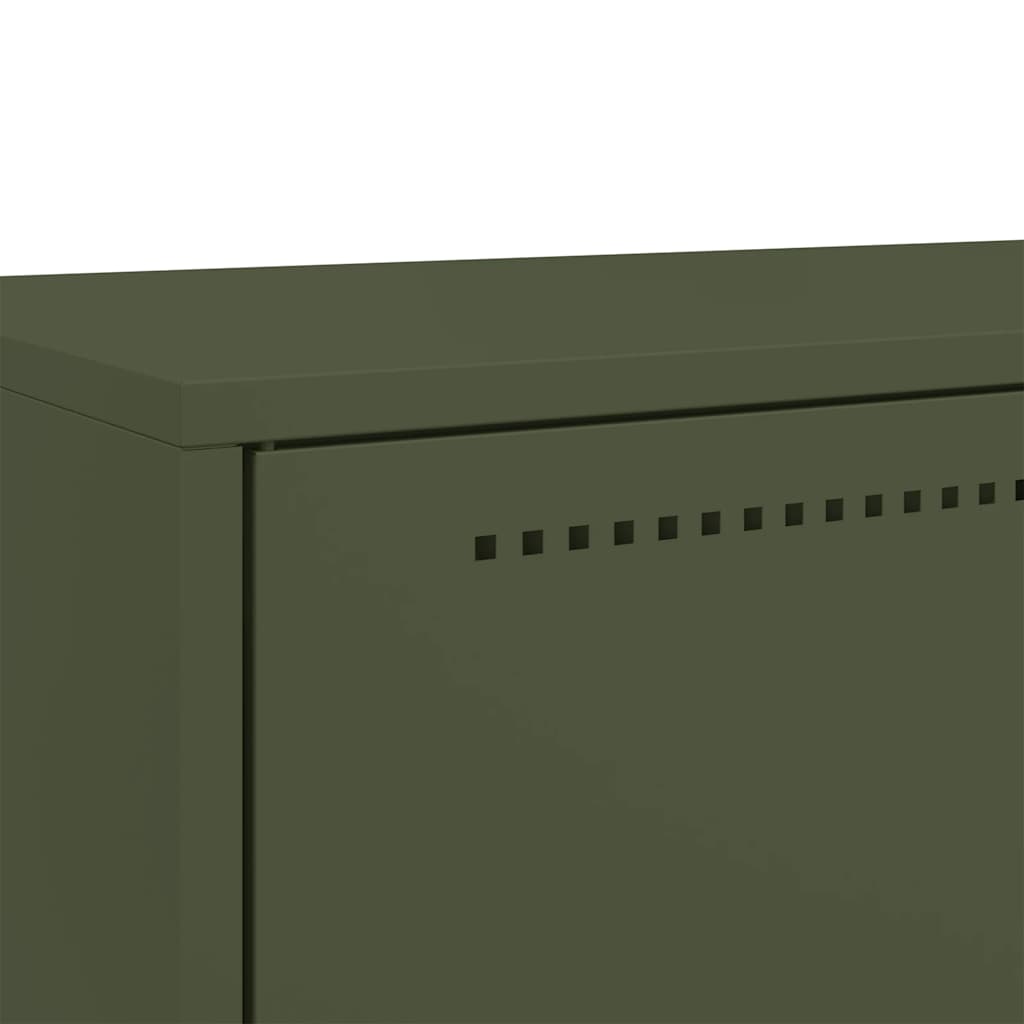 Highboard Olivgrün 68x39x111,5 cm Stahl