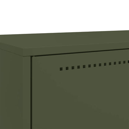 Highboard Olivgrün 68x39x111,5 cm Stahl