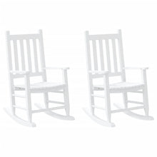 Schaukelstuhl für Kinder 2 Stk. Weiß Massivholz Pappel