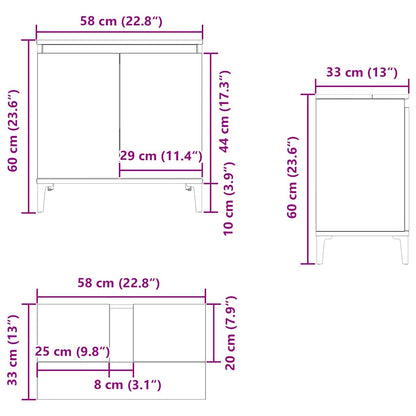 Waschbeckenunterschrank Sonoma-Eiche 58x33x60 cm Holzwerkstoff