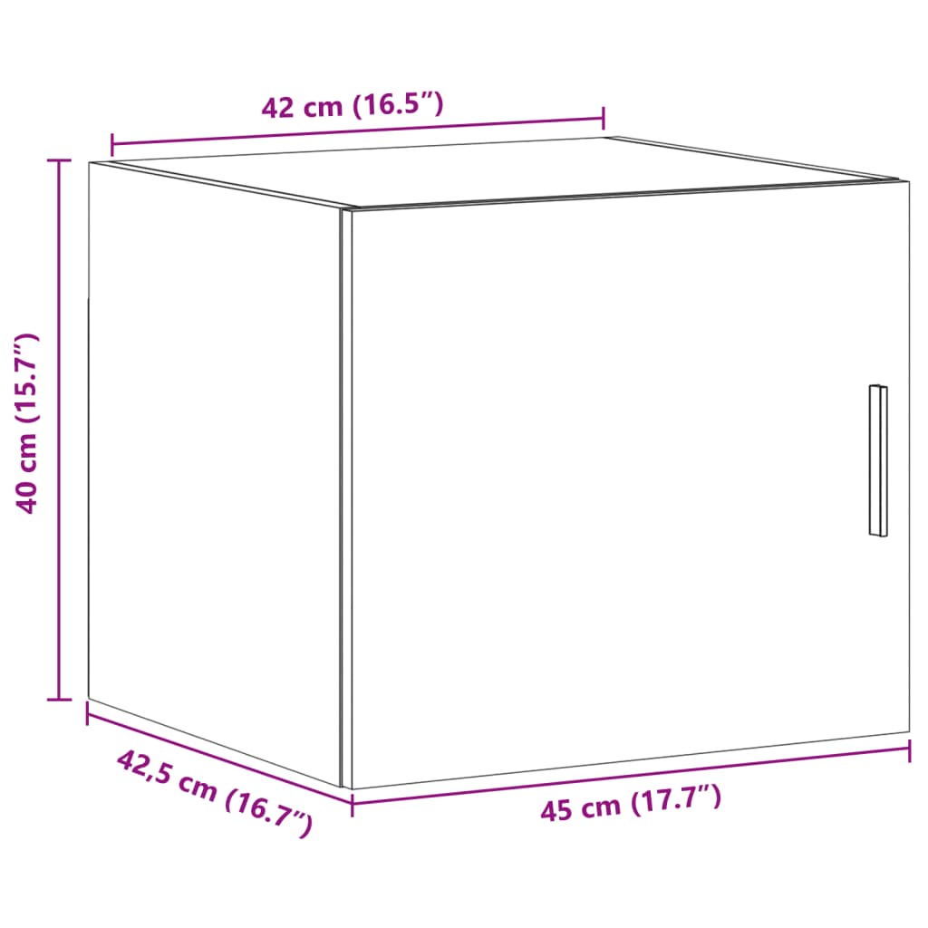 Wandschrank Betongrau 45x42,5x40 cm Holzwerkstoff