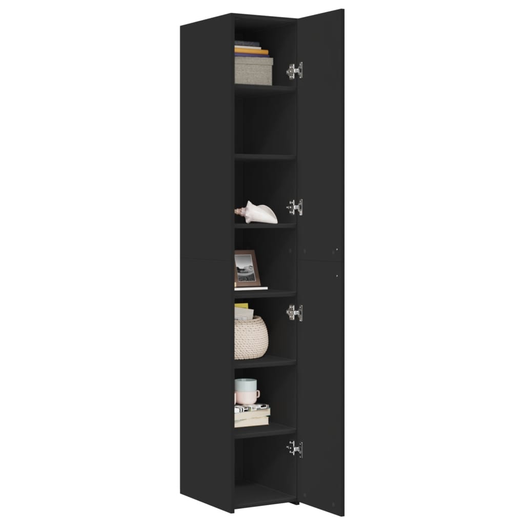 Highboard Schwarz 30x42,5x185 cm Holzwerkstoff