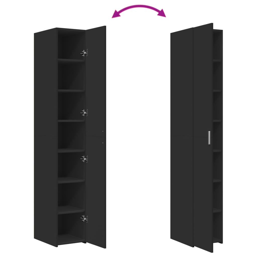 Highboard Schwarz 30x42,5x185 cm Holzwerkstoff