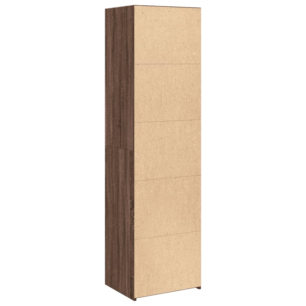Highboard Braun Eichen-Optik 50x41x185 cm Holzwerkstoff