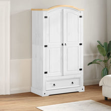 Kleiderschrank Corona Weiß 102x52x186 cm Massivholz Kiefer