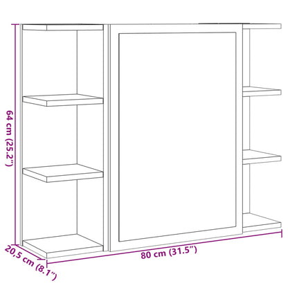 Bad-Spiegelschrank Sonoma-Eiche 80x20,5x64 cm Holzwerkstoff