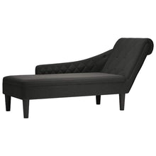 Chaiselongue mit Kissen und Rechter Armlehne Schwarz Stoff