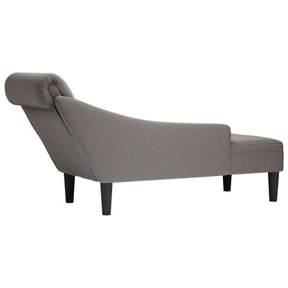Chaiselongue mit Kissen und Rechter Armlehne Taupe Stoff