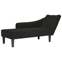Chaiselongue mit Rechter Armlehne Schwarz Samt