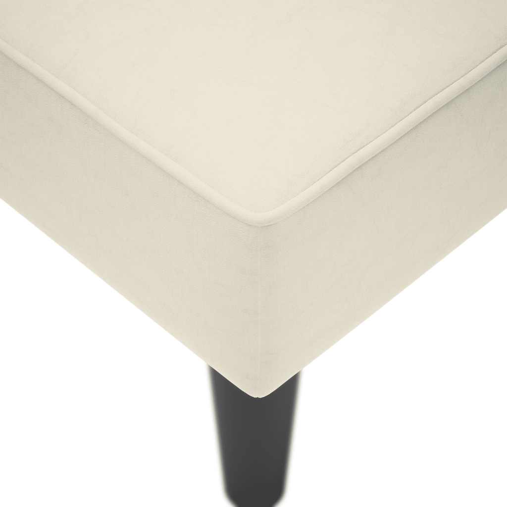 Chaiselongue mit Rechter Armlehne Creme Samt