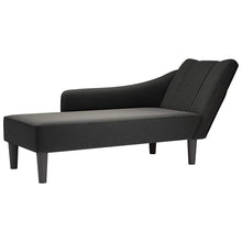 Chaiselongue mit Rechter Armlehne Schwarz Stoff