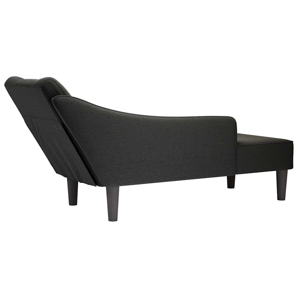 Chaiselongue mit Rechter Armlehne Schwarz Stoff