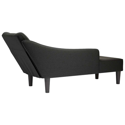 Chaiselongue mit Rechter Armlehne Schwarz Stoff