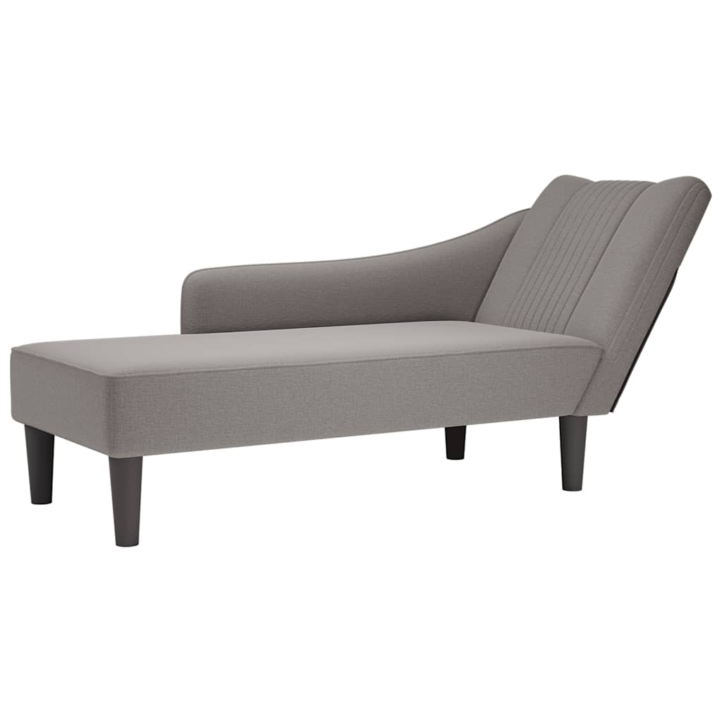 Chaiselongue mit Rechter Armlehne Taupe Stoff