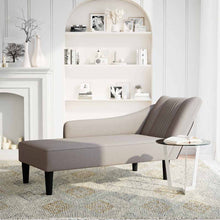 Chaiselongue mit Rechter Armlehne Taupe Stoff