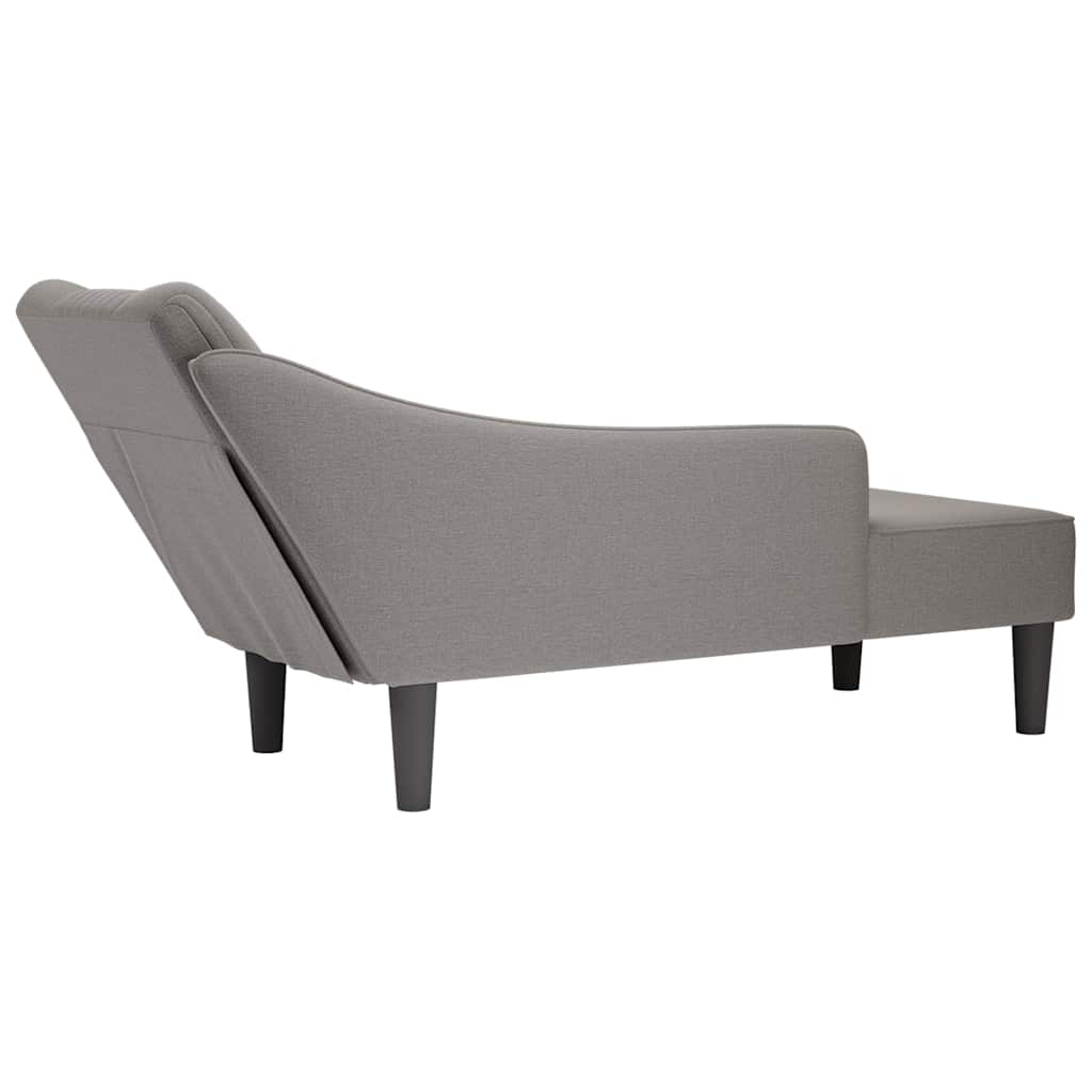 Chaiselongue mit Rechter Armlehne Taupe Stoff