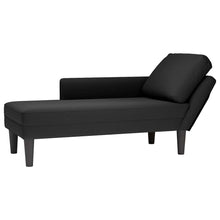 Chaiselongue mit Kissen und Rechter Armlehne Schwarz Samt