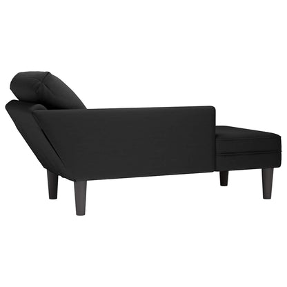Chaiselongue mit Kissen und Rechter Armlehne Schwarz Samt