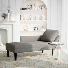 Chaiselongue mit Kissen Hellgrau Cordstoff