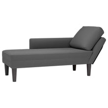 Chaiselongue mit Kissen Dunkelgrau Cordstoff