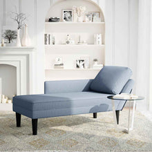 Chaiselongue mit Kissen Blau Cordstoff
