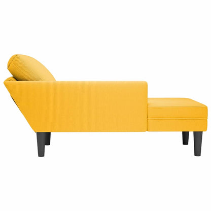 Chaiselongue mit Kissen Hellgelb Cordstoff