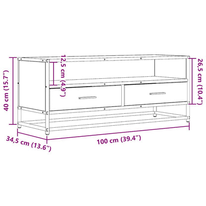 TV-Schrank Schwarz 100x34,5x40 cm Holzwerkstoff und Metall
